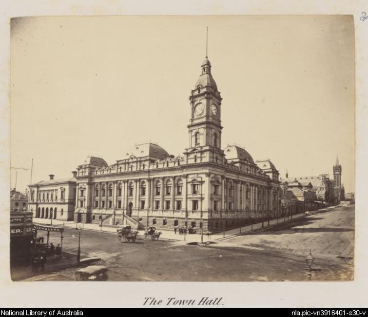 Melbourne Town Hall in 1878