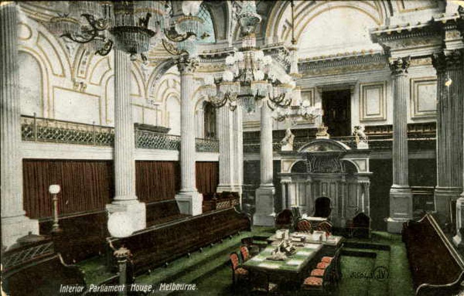 c1906 postcard of Legislative Council Chamber